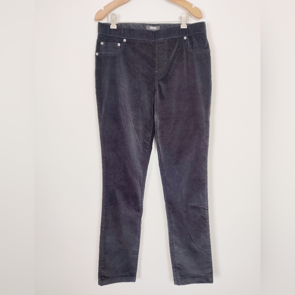 Kenneth Cole Women's Pull-on Corduroy Pants in Black Size 8 Cotton